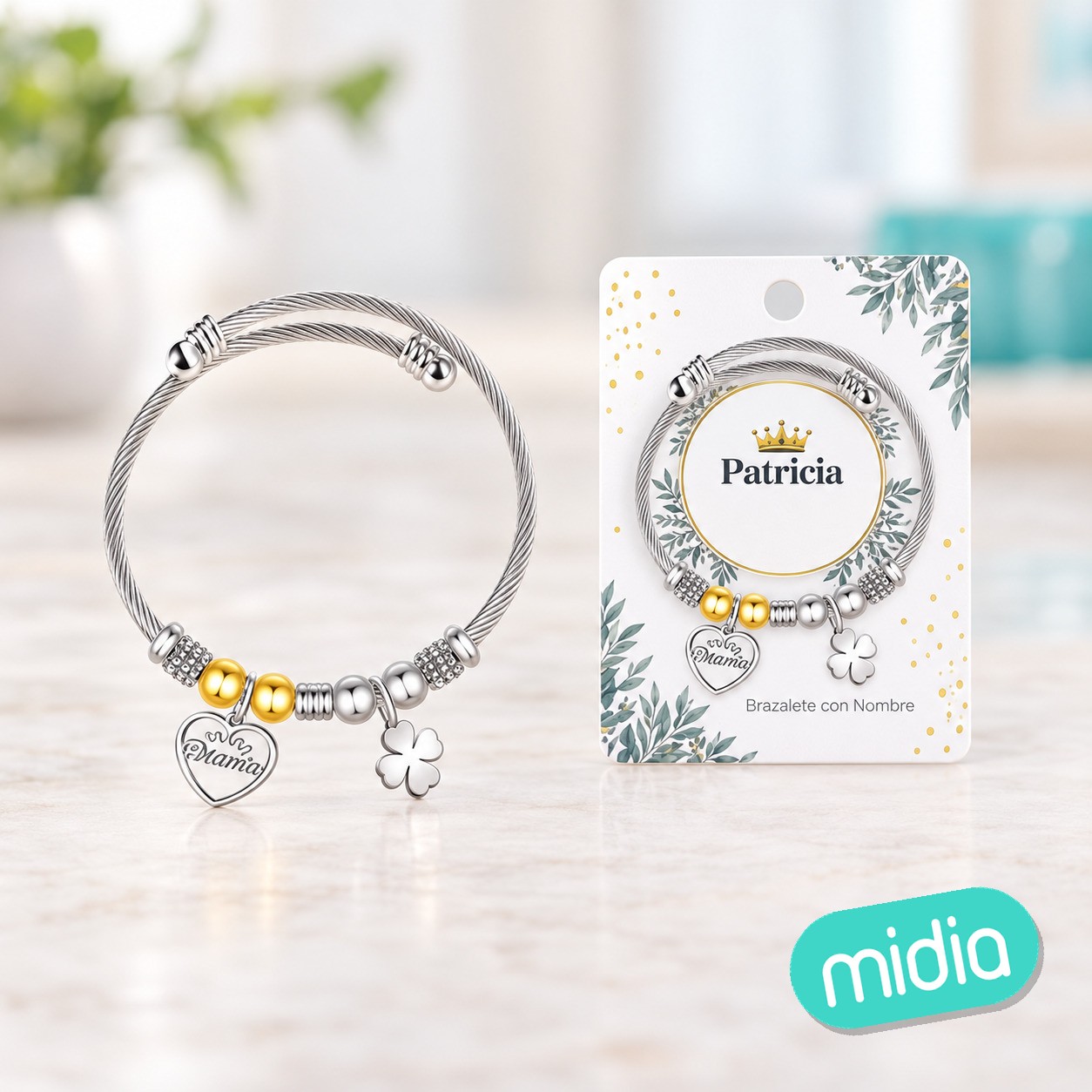 Brazalerte acero con