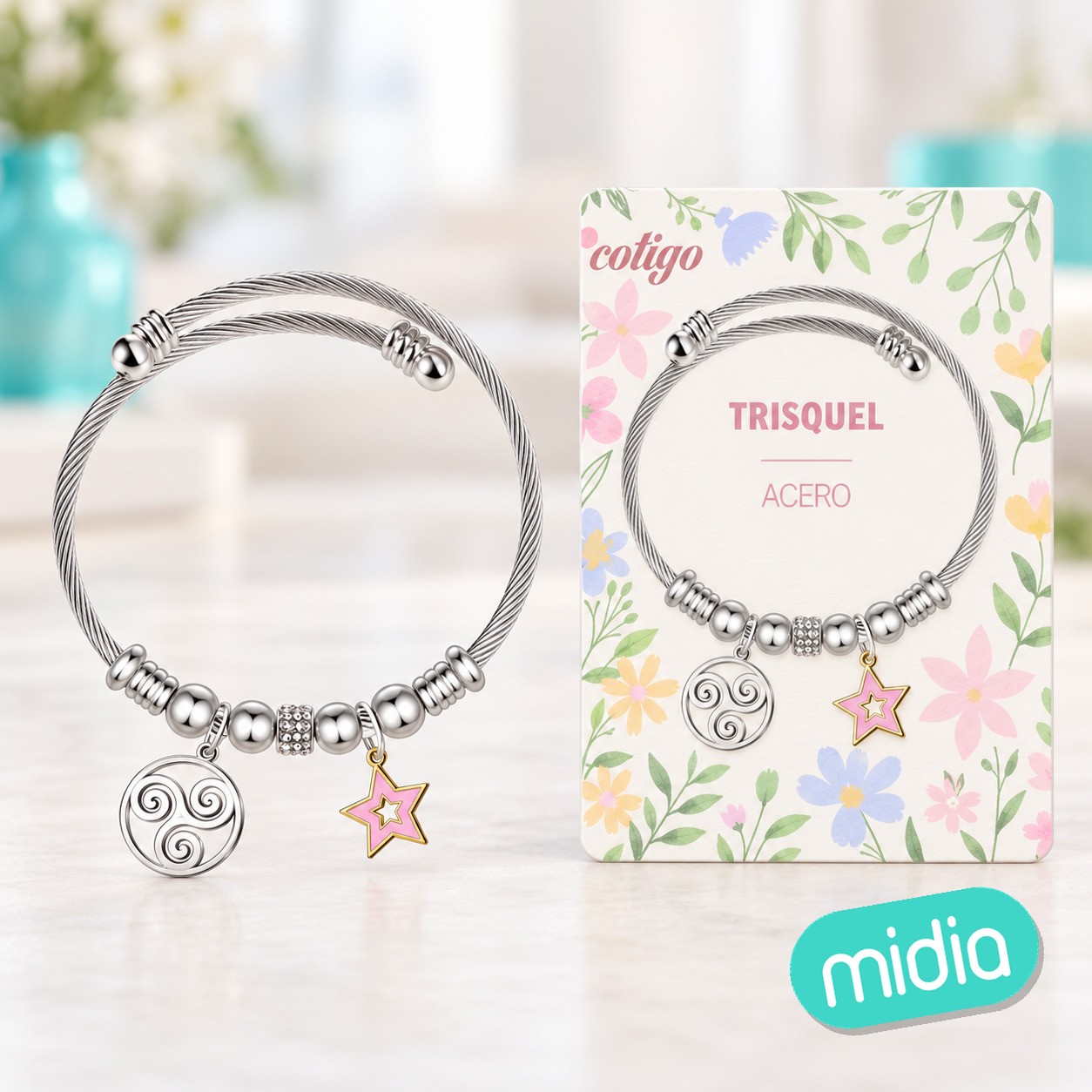 Brazalete acero con: trisquel