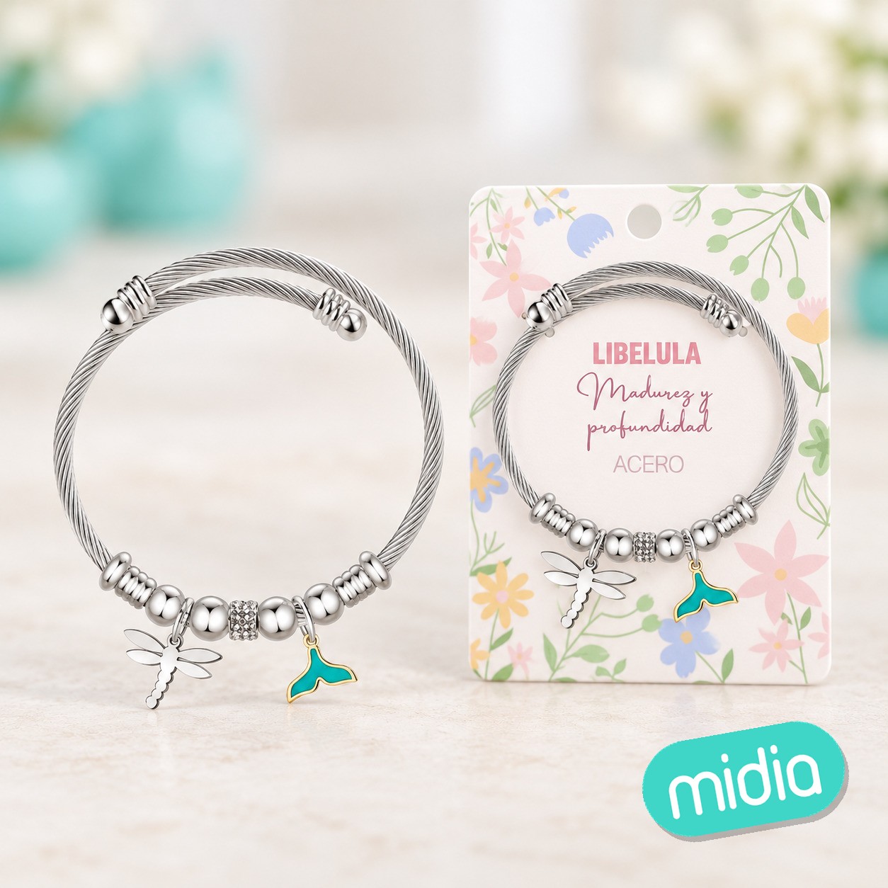 Brazalete acero con: libellla