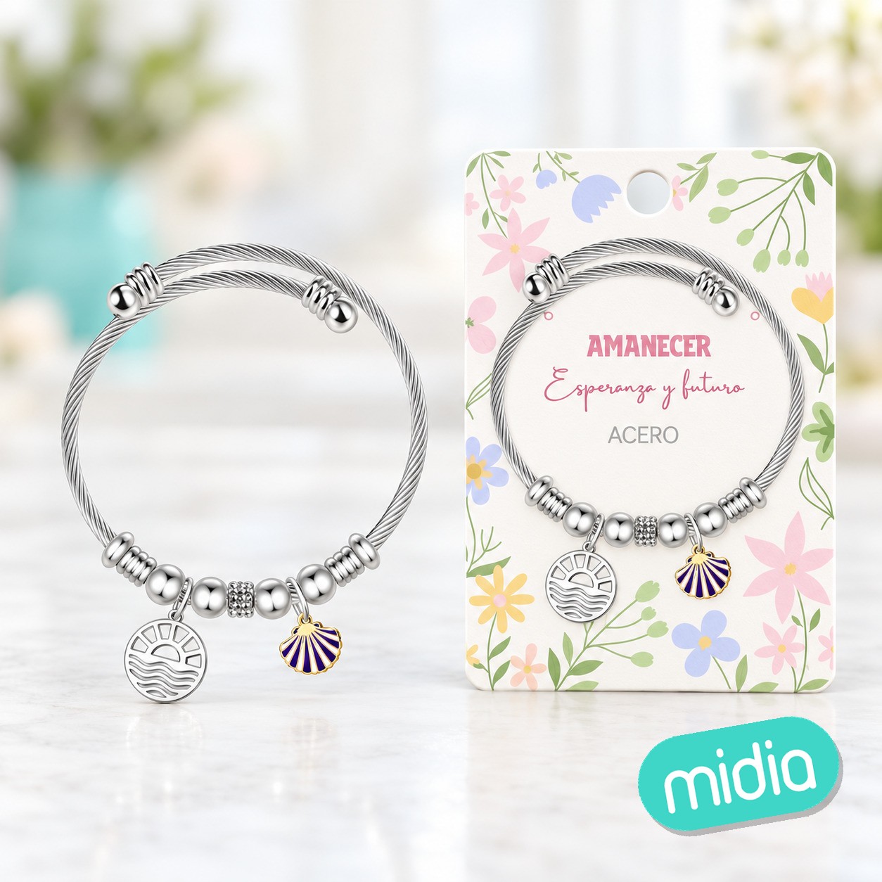 Brazalete acero con: amanecer