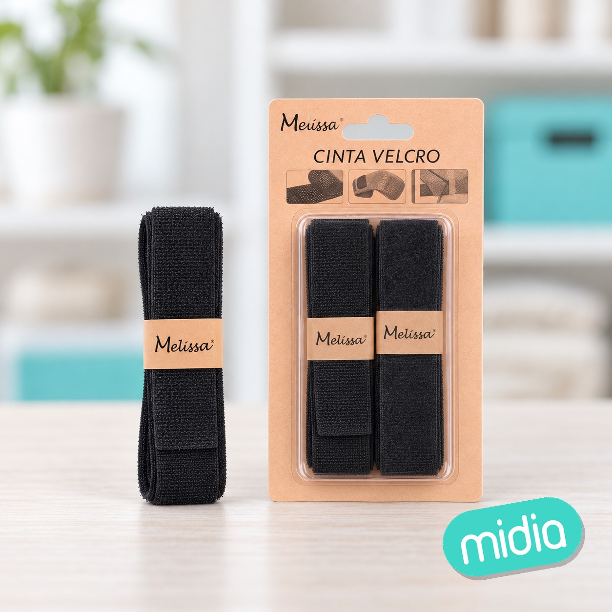 Cinta velcro negro 2.5*80cm