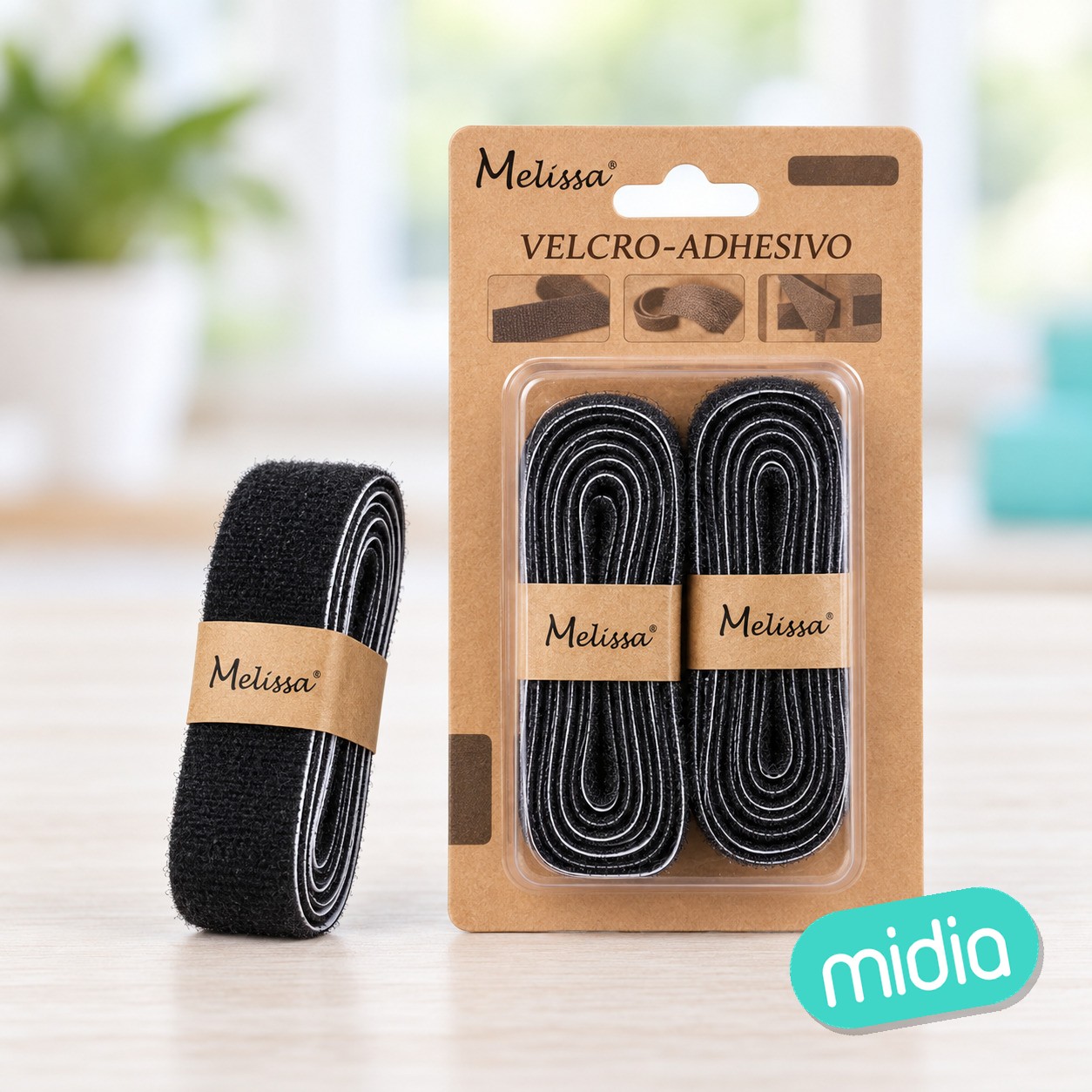 Cinta velcro negro adhesivo 2.5*200cm