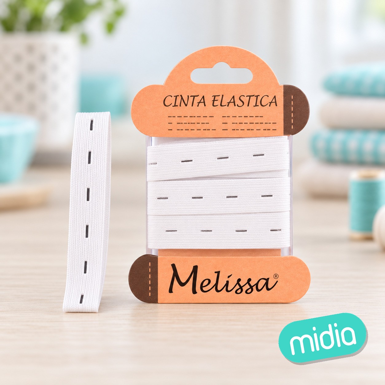 Cinta elastica blanca/ojetes