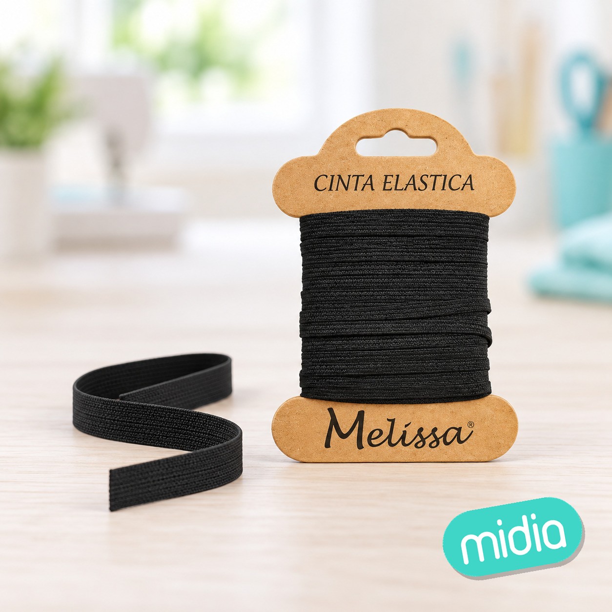 Cinta elastica negra 0.3cm*6m