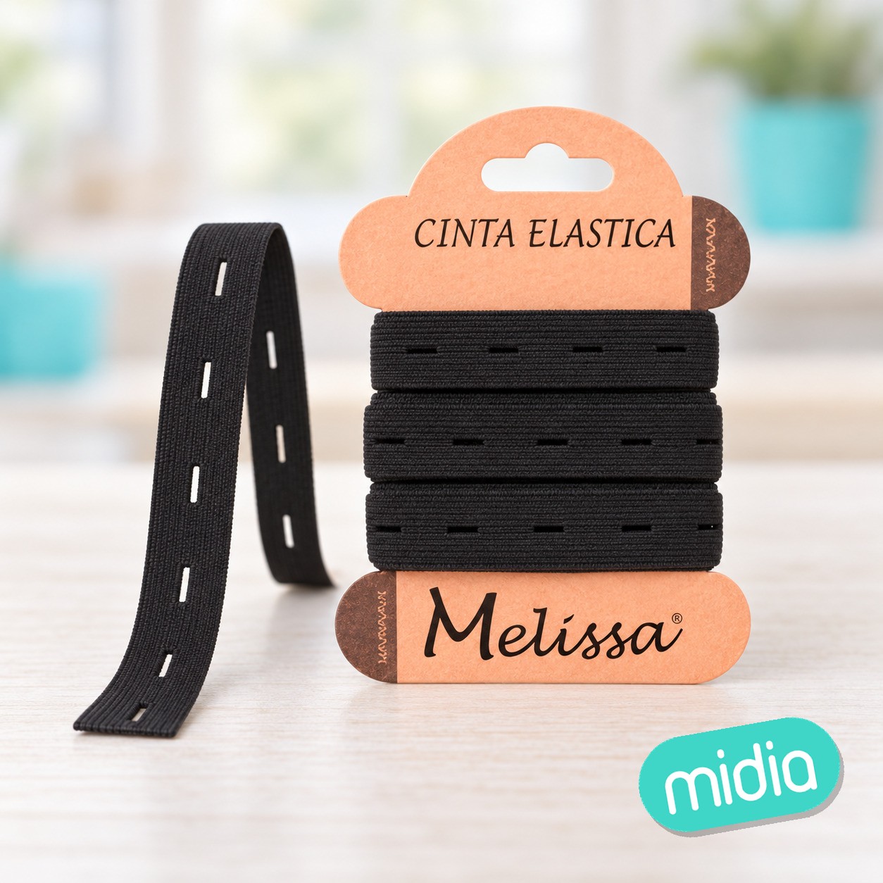 Cinta elastica negra/ojetes 1.5*2m