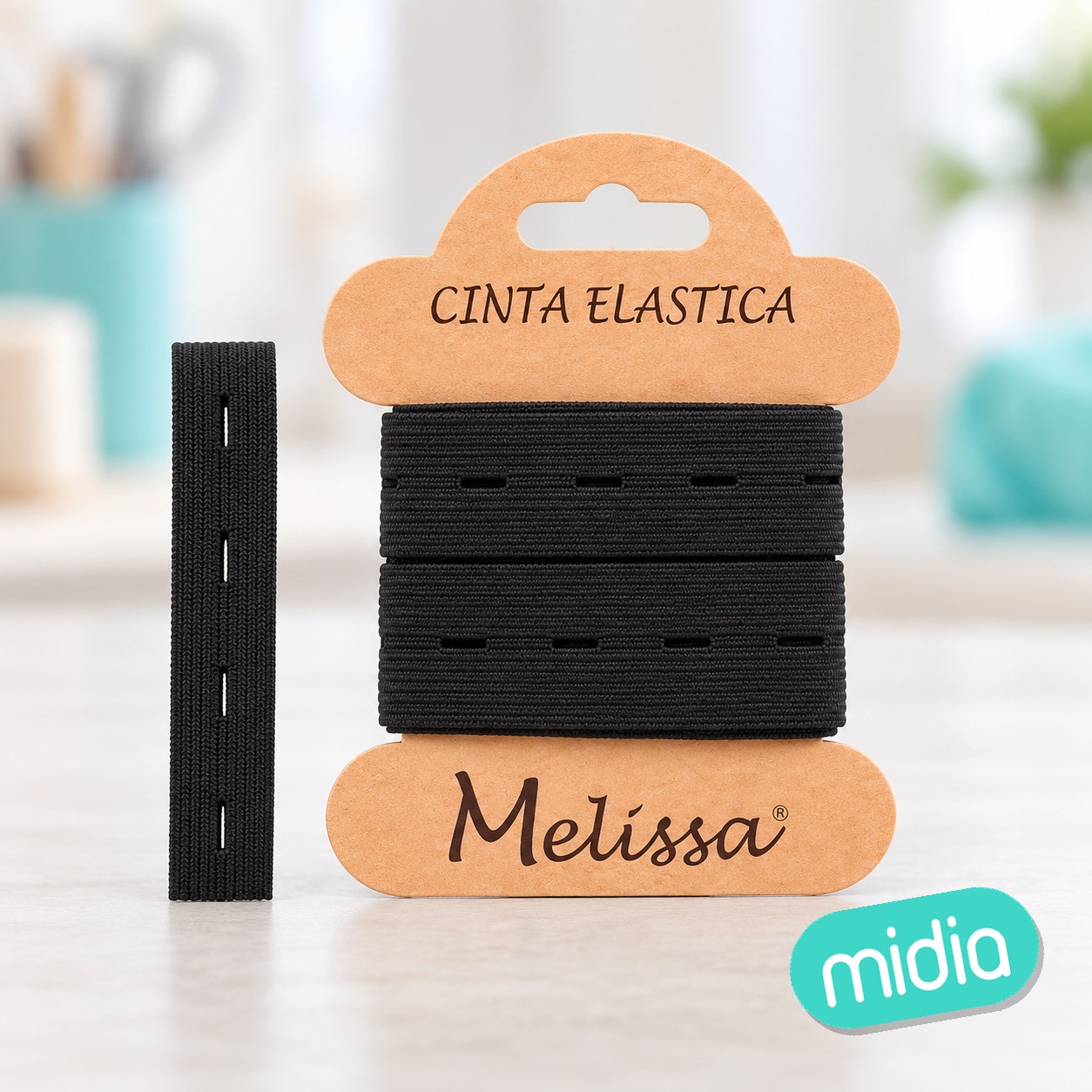 Cinta elastica negra/ojetes 2*2m