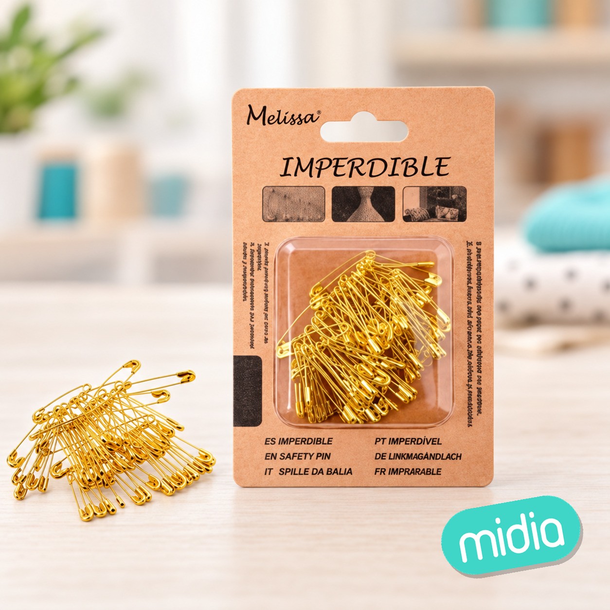 Imperdibles oro 25mm 80pc