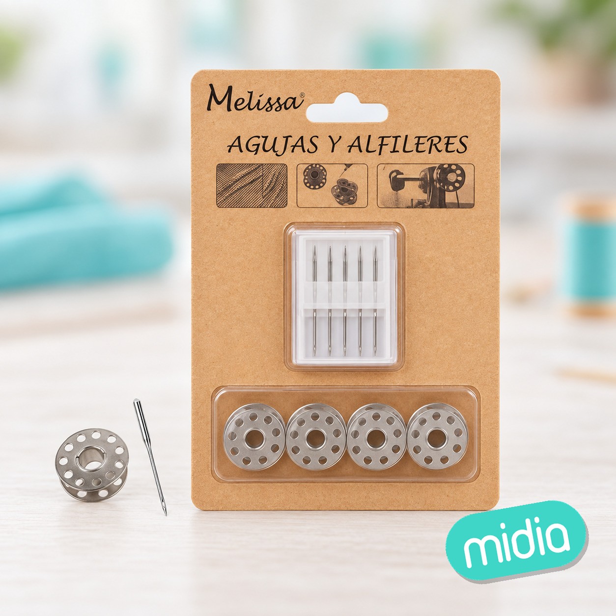 Bobinas la maquina 4pc+agujas maquina