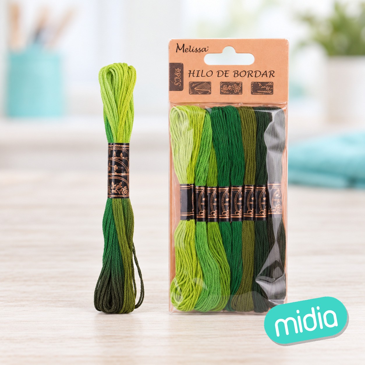 Hilo algodon bordado verde oscurogrado 8pc