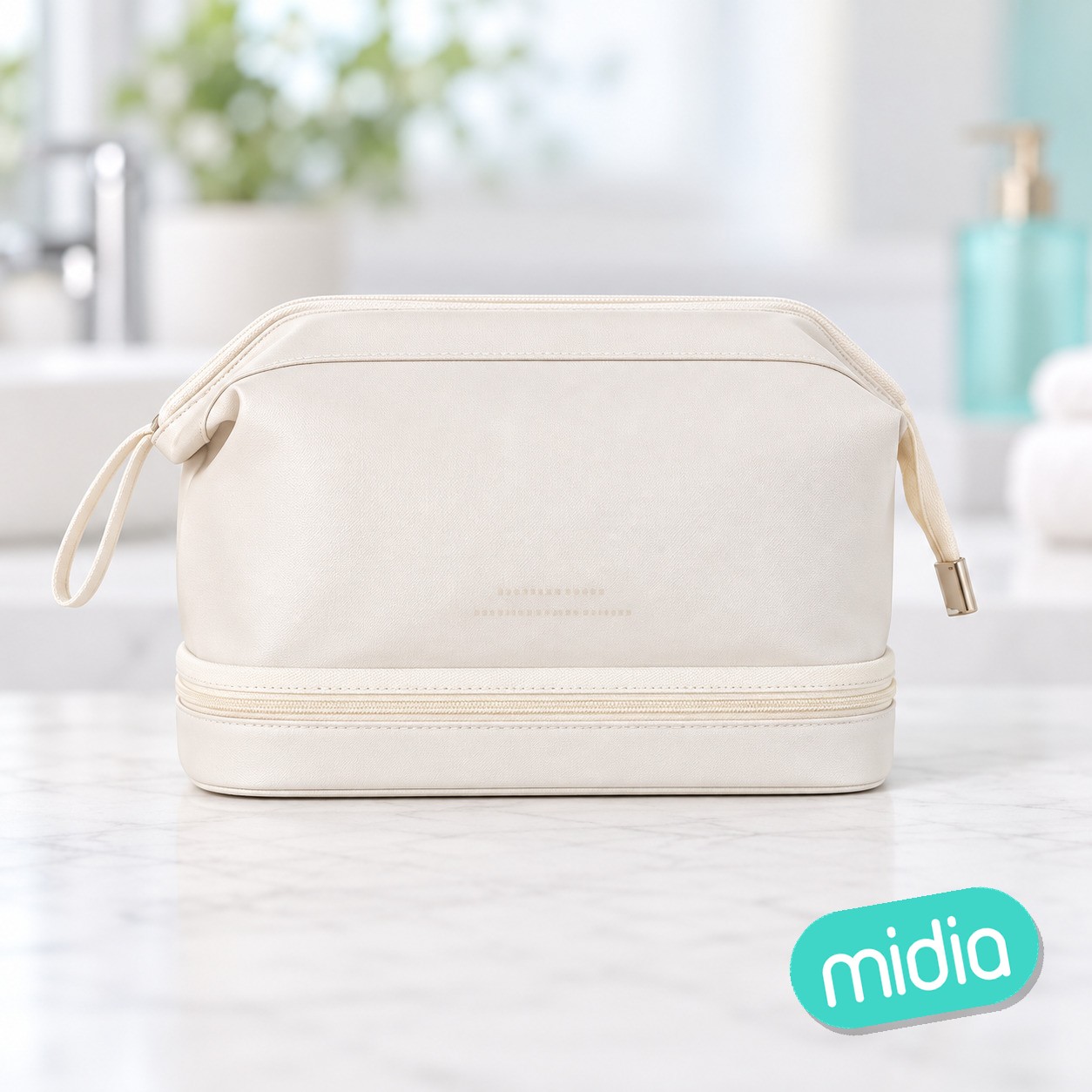 Bolso de maquillaje de doble capa de moda zz61245 metros blanco / amarillo / negro / Rosa 25 * 15 * 16cm (mezcla)