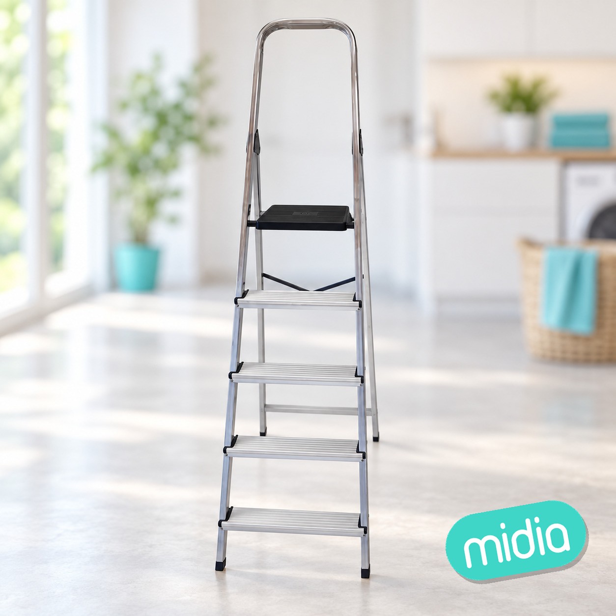 Escalera domestica aluminio 5p