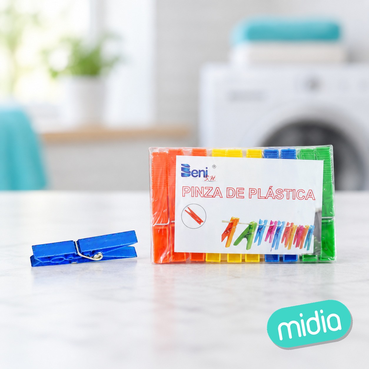 Pinza ropa plastico 7.5x1cm 20pcs