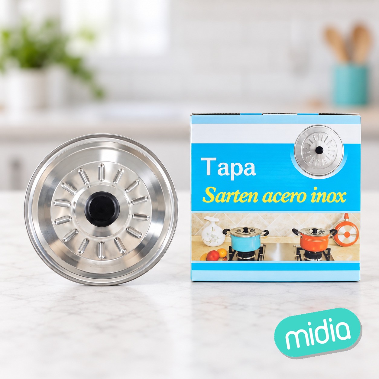 Tapa sarten aluminio inoxid 18cm