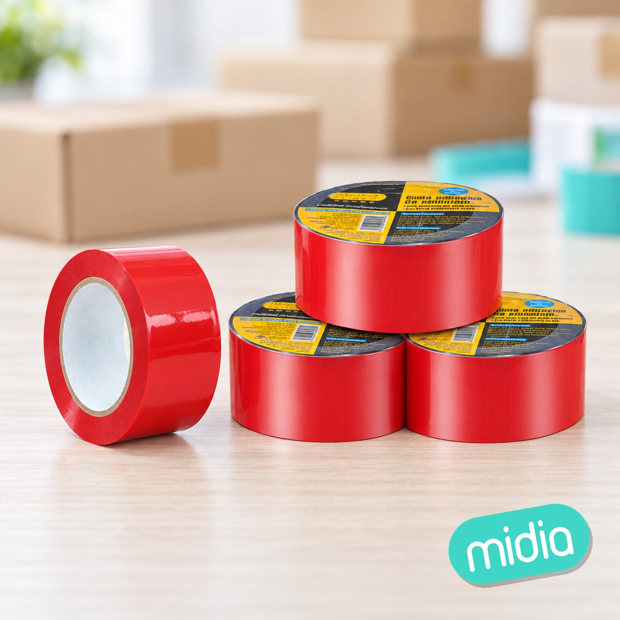 0.045mm*48mm*100m cinta adhesiva roja
