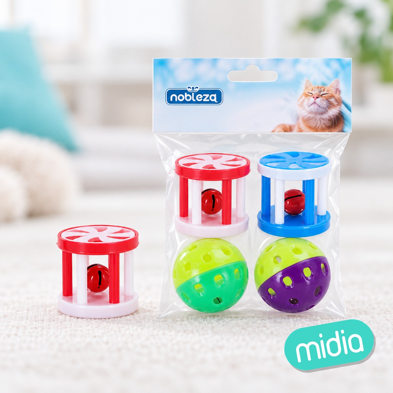 Set de pelotas de juguete para gatos