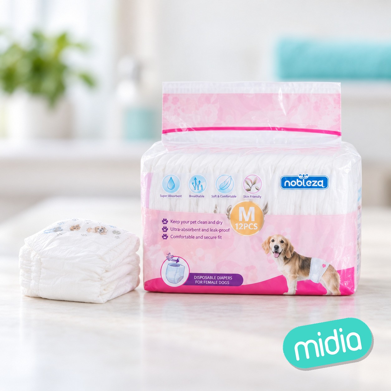 Pañales para mascotas-12 pcs-L44*W32cm