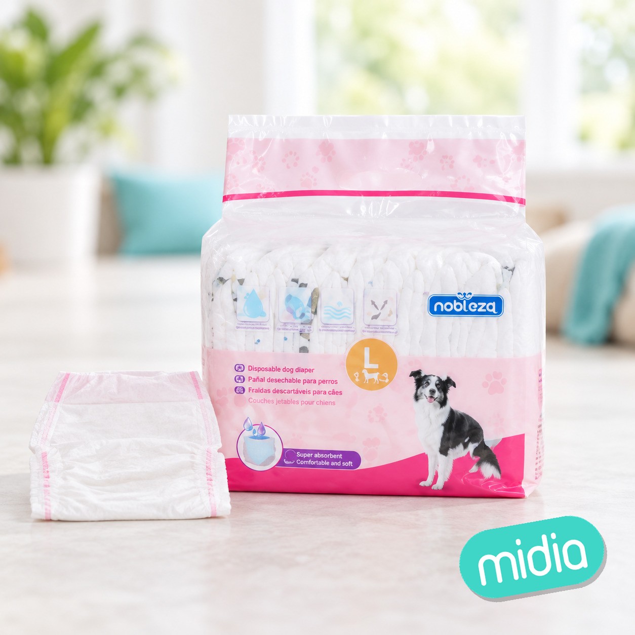 Pañales para mascotas-12 pcs-L49*W32cm
