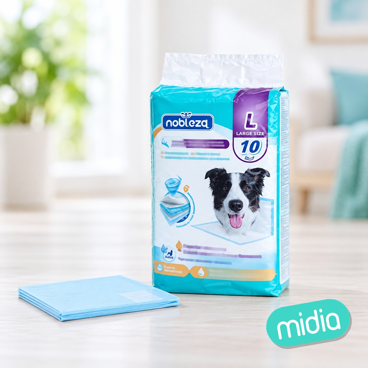 Empapadores de entrenamiento para mascotas con adhesivo posterior-10 pcs-L90*W60cm
