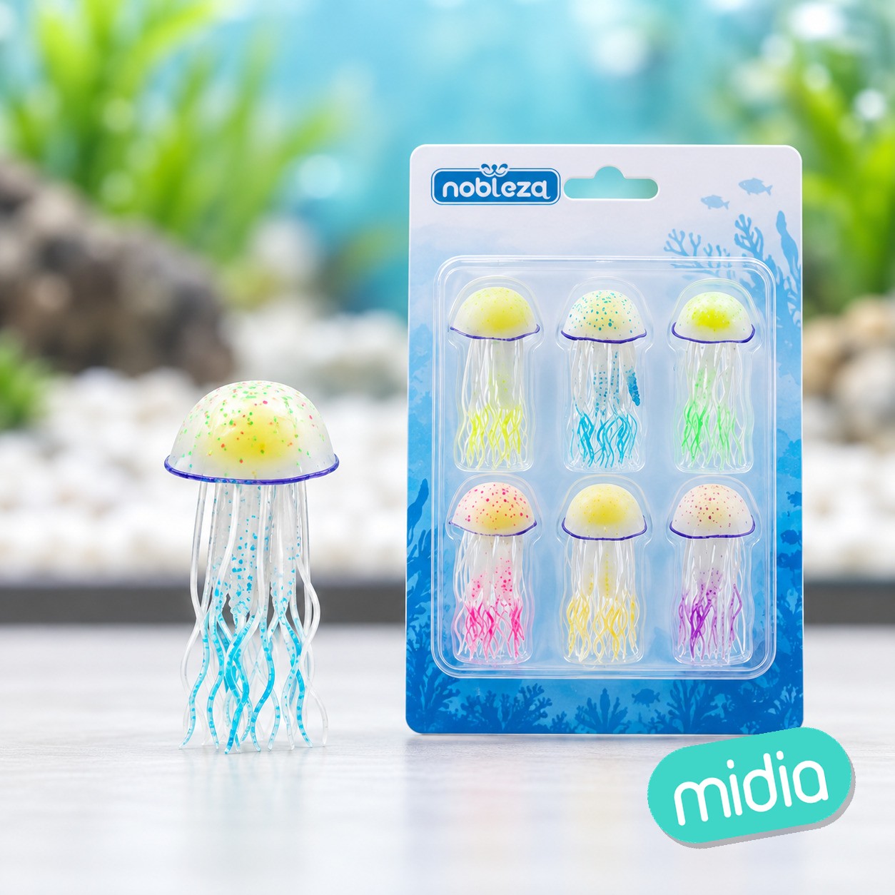 Animal acuático fluorescente-L6.5*W6.5*H11.5cm