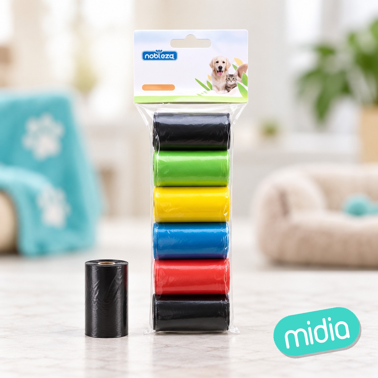 Bolsas de basura biodegradables-6 pcs-15 unidades / rollo