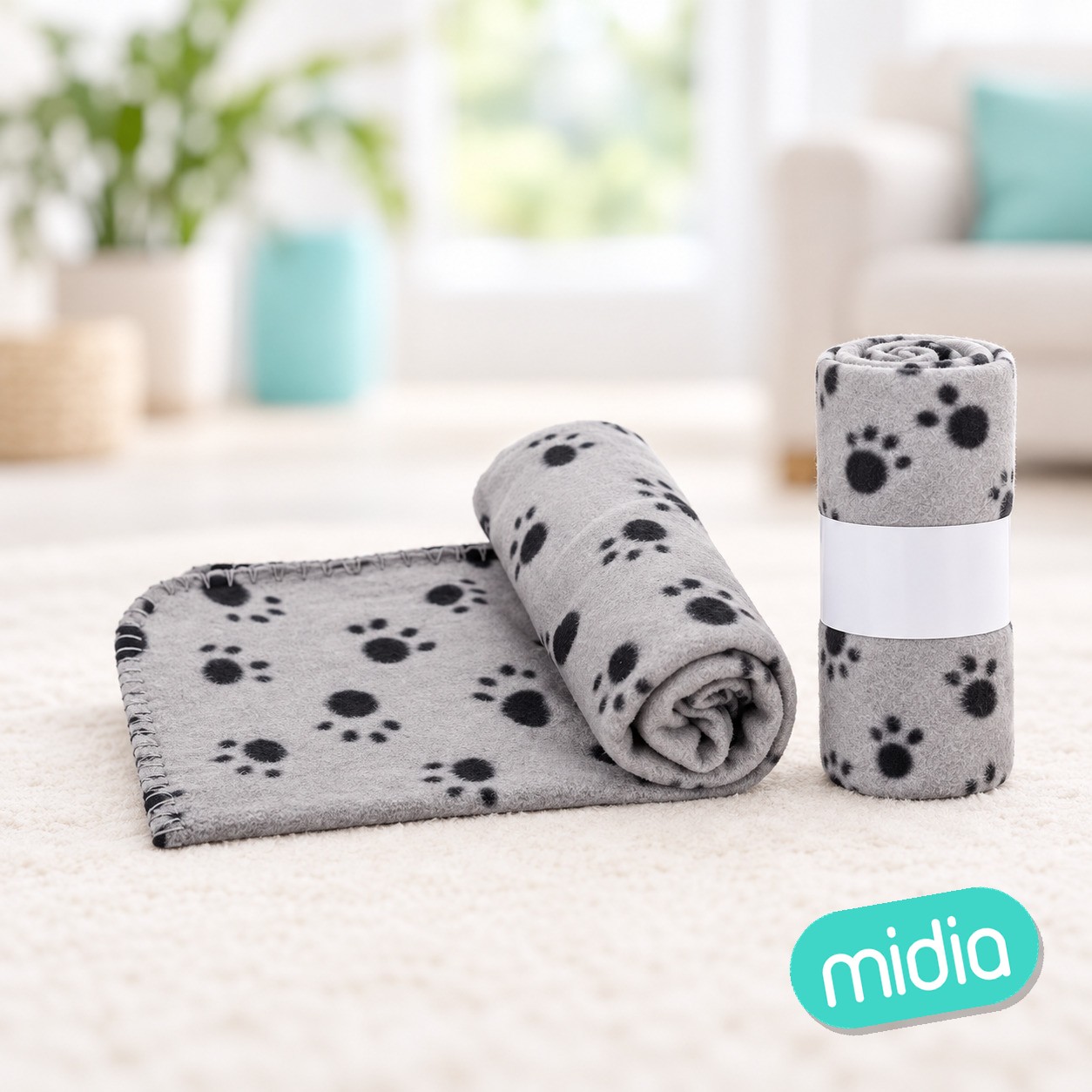 Manta para mascotas con estampado de patas