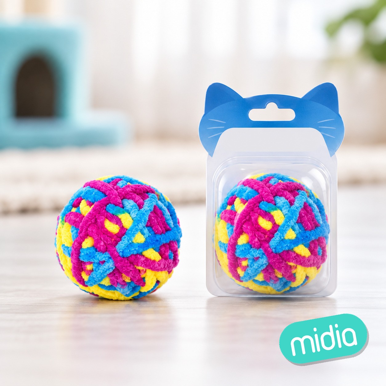 Bolas de hilo de varios colores