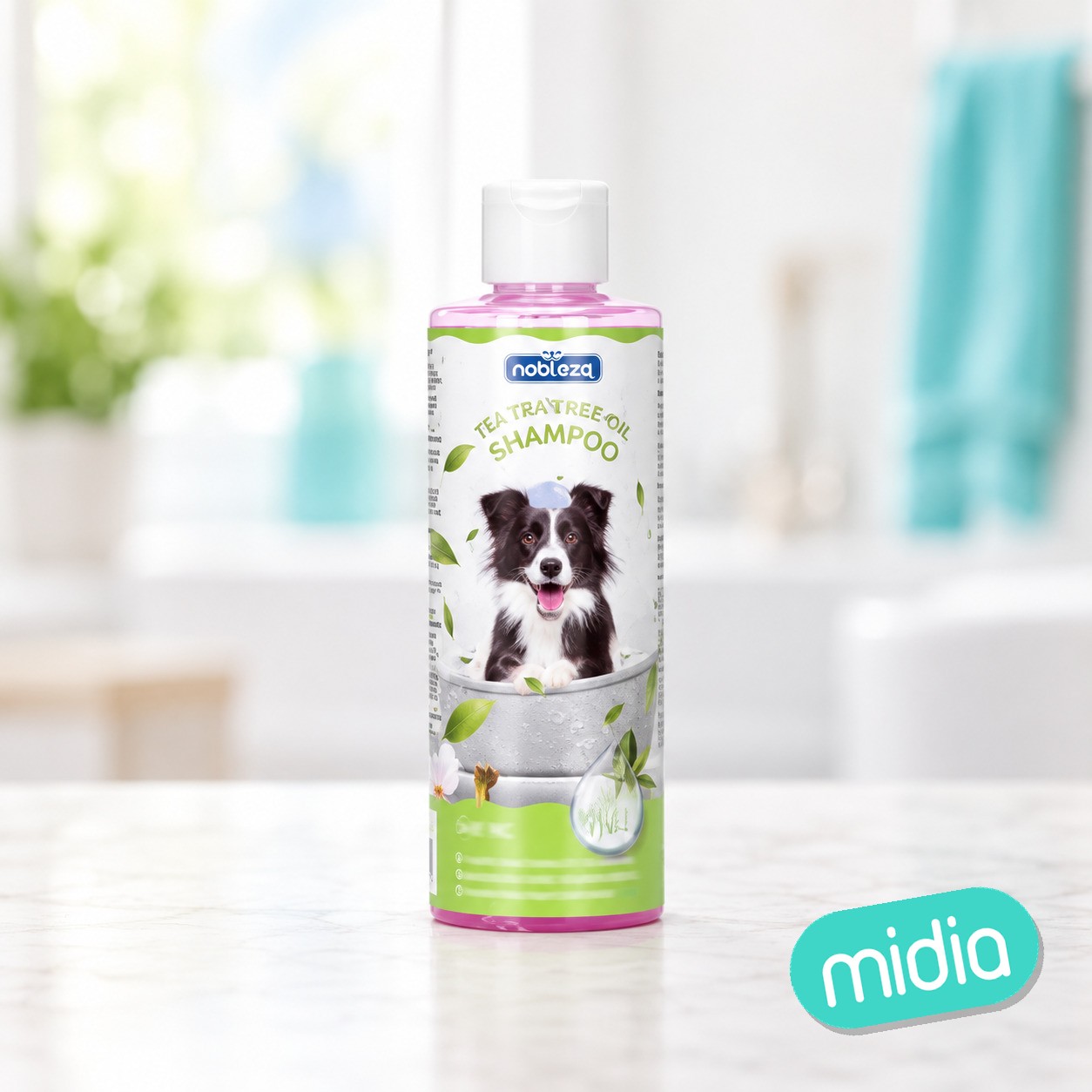 Champú con fragancia de árbol de té para perros de pelo negro