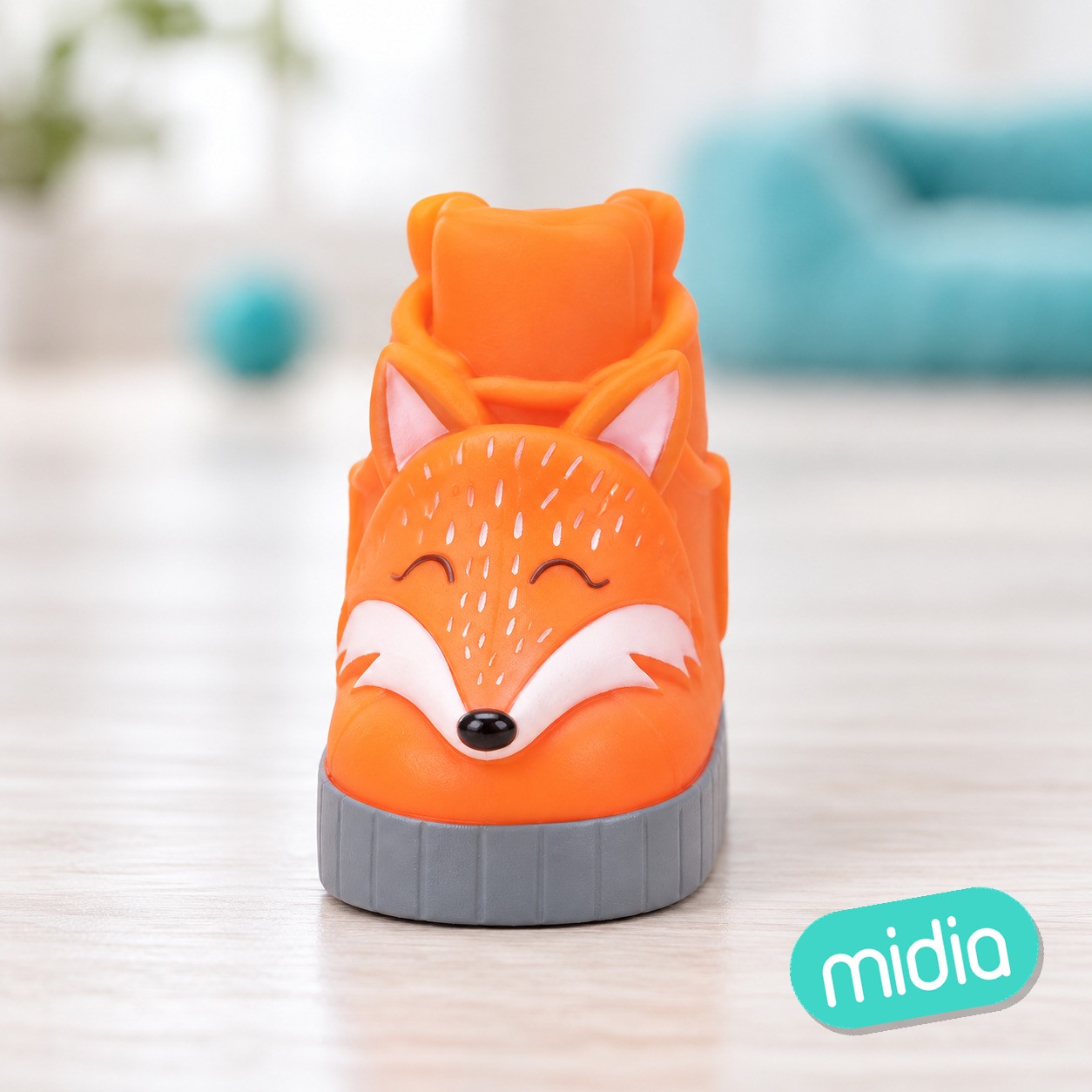 Zapato de juguete con sonido chirriante para mascotas(L11*W9.5*H5.5cm,Naranja,Madera de fresno,Gris)