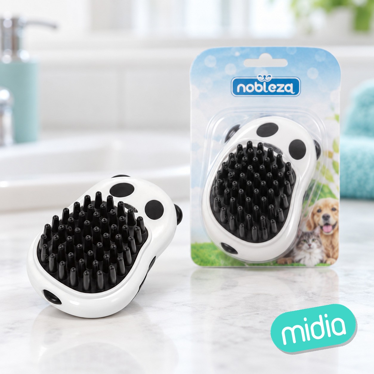 Pet wet and dry dual use massage brush