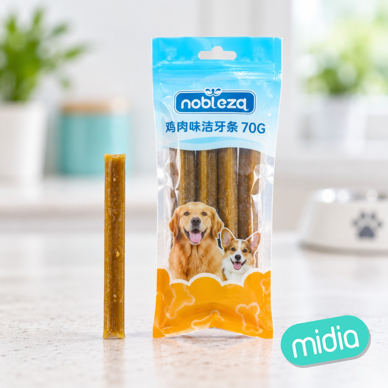 Tiras de limpieza dental con sabor a pollo 70G