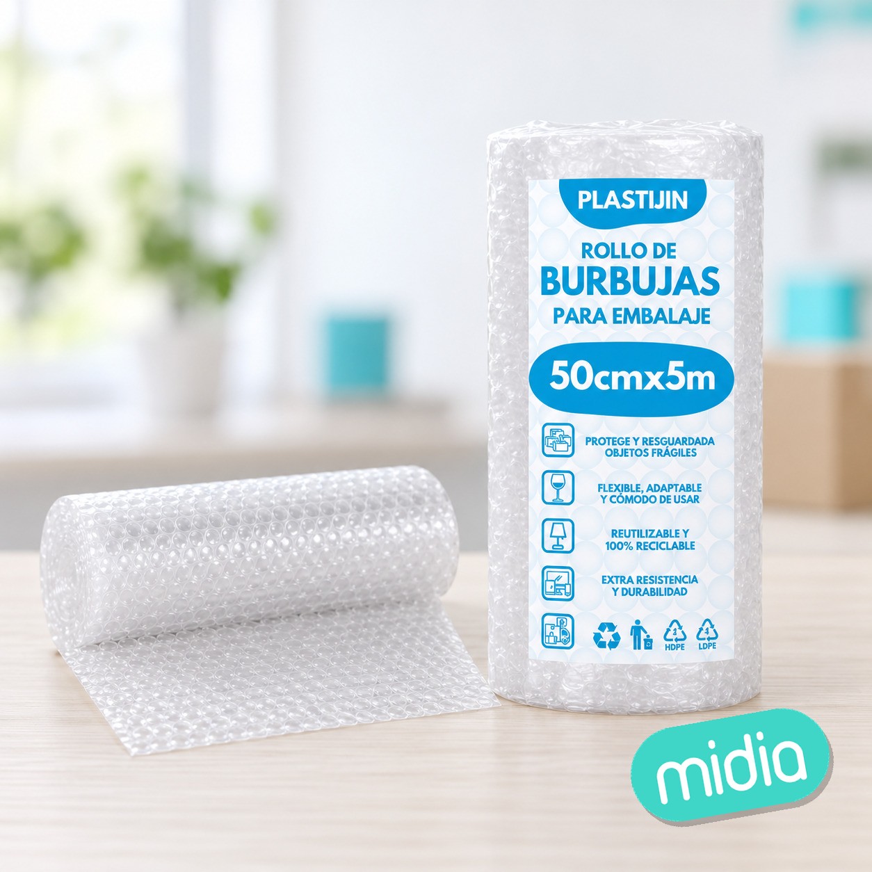 Rollo de burbuja 50x5m con bolsa