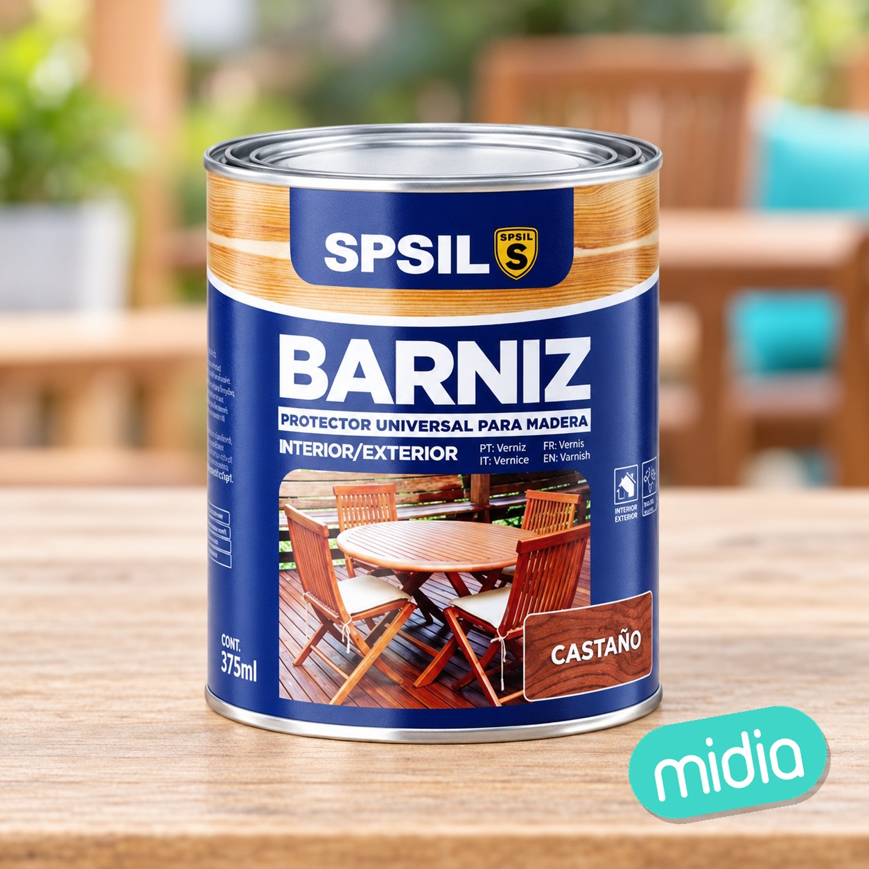 Pintura madera castaño 375ml